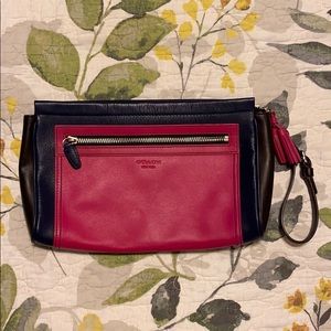 Cute! Coach purse pink, navy and brown